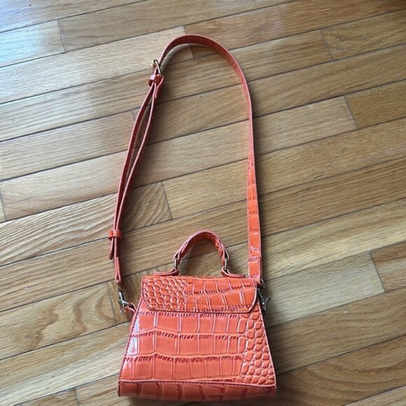 SHEIN Mini Orange Crocodile Crossbody Purse - Picture 3 of 10